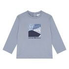 Younger Boys Navy Blue & Blue Logo Long Sleeve Top ( 2-Pack ), 2, hi-res