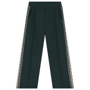 Boys Green Logo Joggers