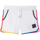 Girls White Logo Shorts, 1, hi-res