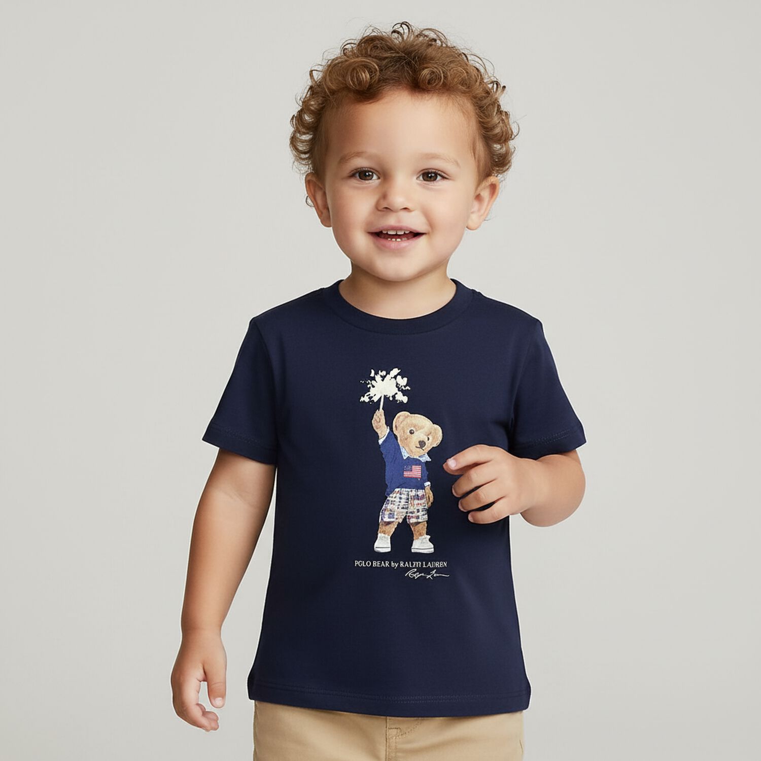Baby Boys Navy Blue Polo Bear T-Shirt, 1, hi-res