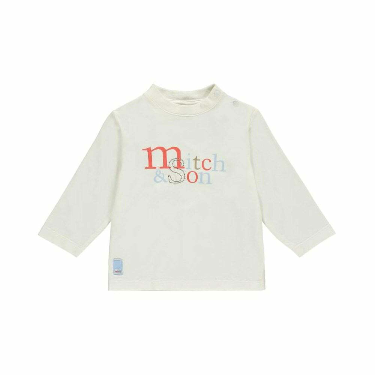 Boys White Logo Top, 1, hi-res