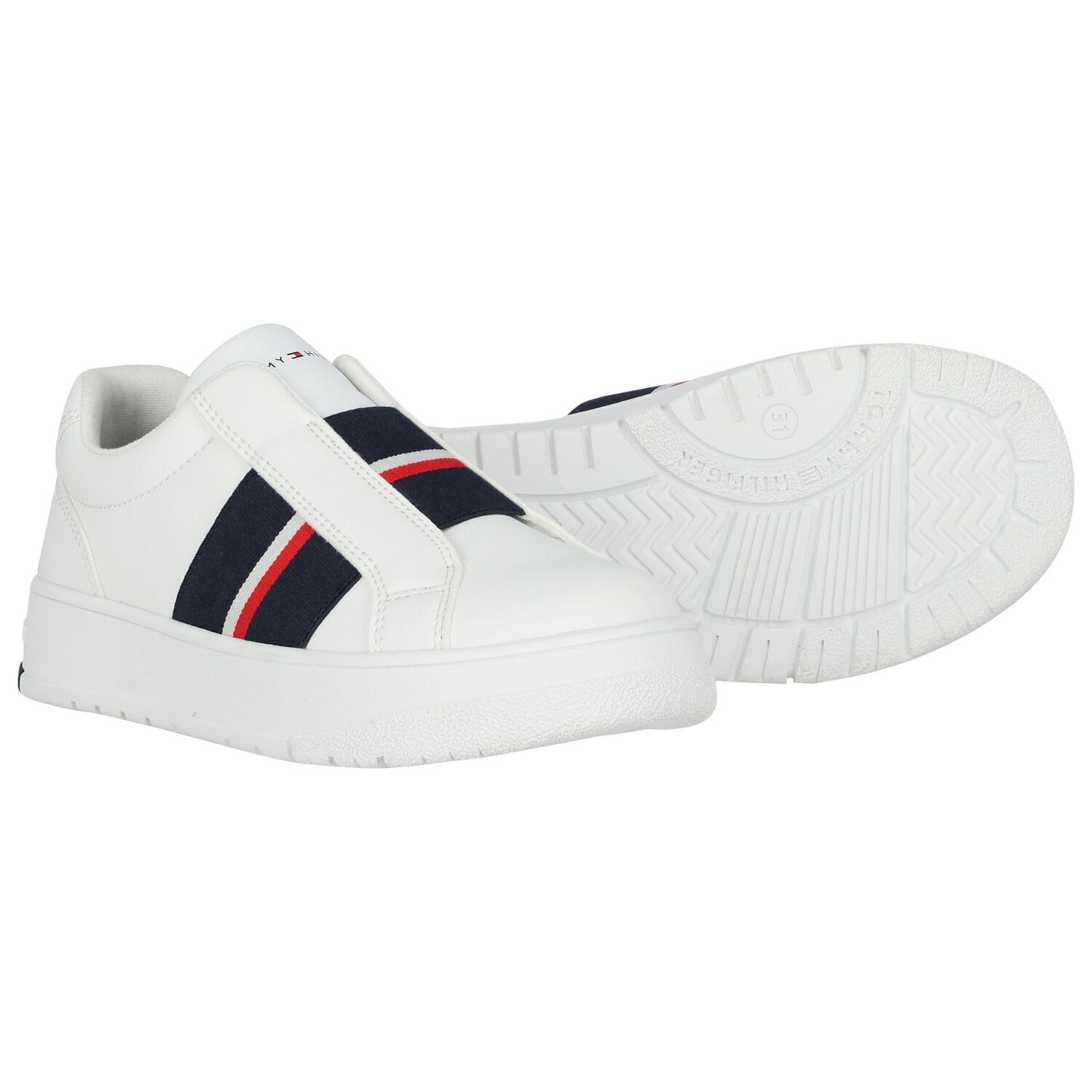 Boys White Logo Leather Trainers, 1, hi-res image number null