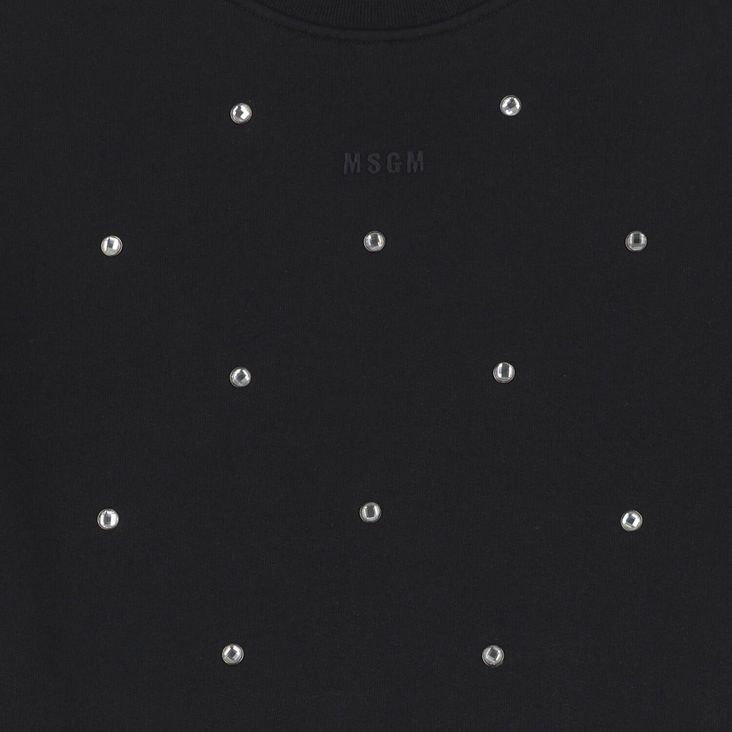 Girls Black Crystal Logo Sweatshirt, 1, hi-res