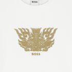 Boys White Dragon Logo T-Shirt, 2, hi-res