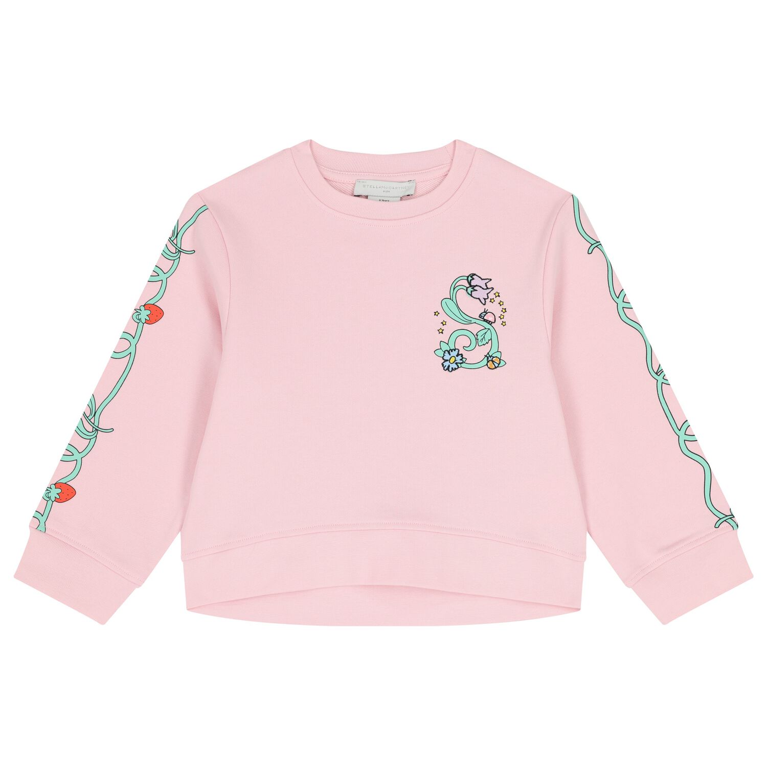 Girls Pink Floral Sweatshirt, 1, hi-res