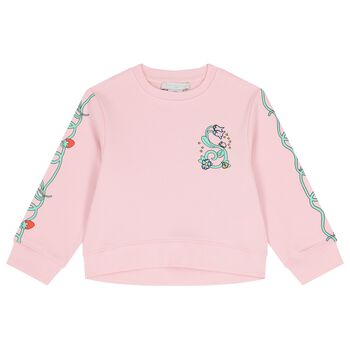 Girls Pink Floral Sweatshirt