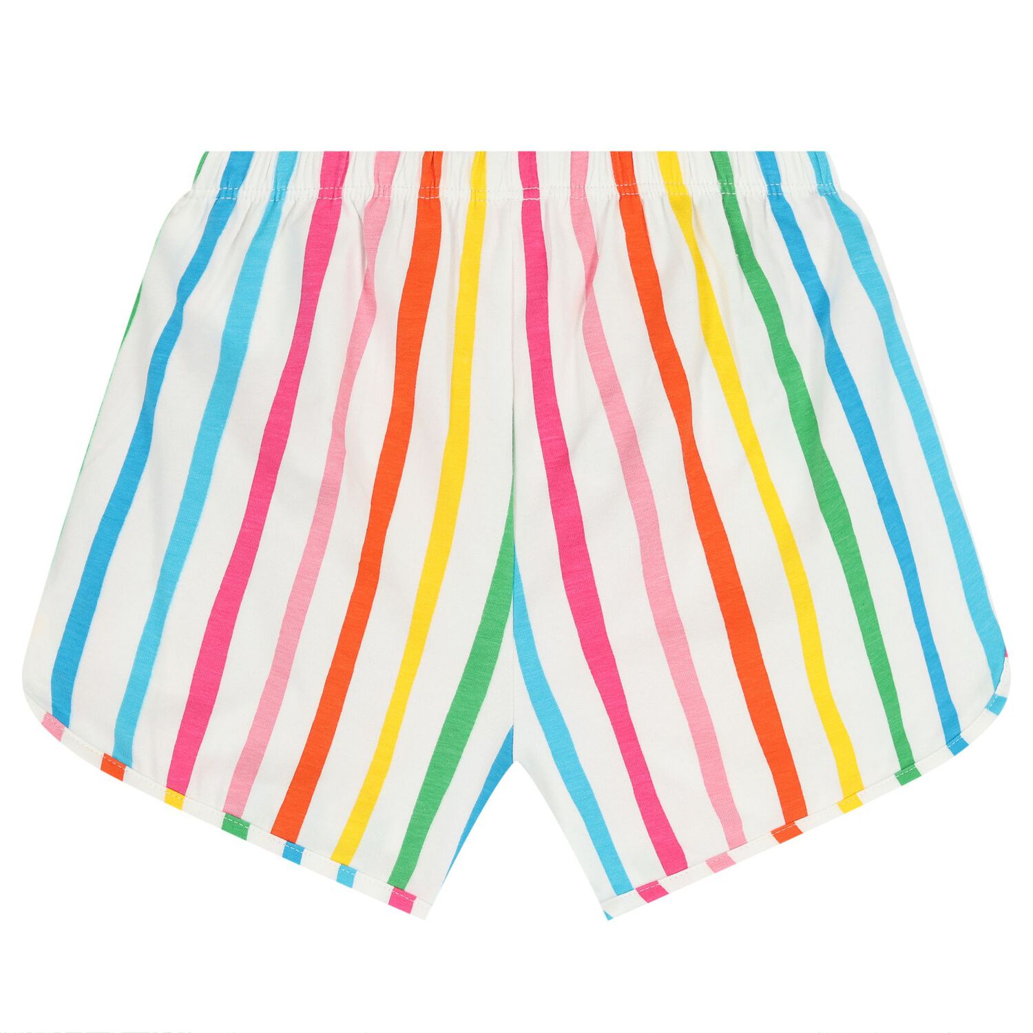 Girls White Bow Striped Shorts Set, 1, hi-res