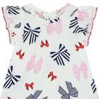 Younger Girls White Bows & Logo Dress, 1, hi-res