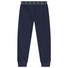 Boys Navy Blue Logo Joggers, 1, hi-res