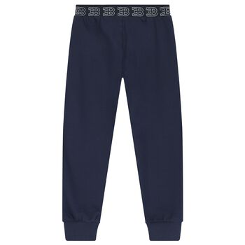 Boys Navy Blue Logo Joggers