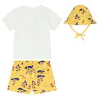 Younger Boys White & Yellow Shorts Set, 1, hi-res