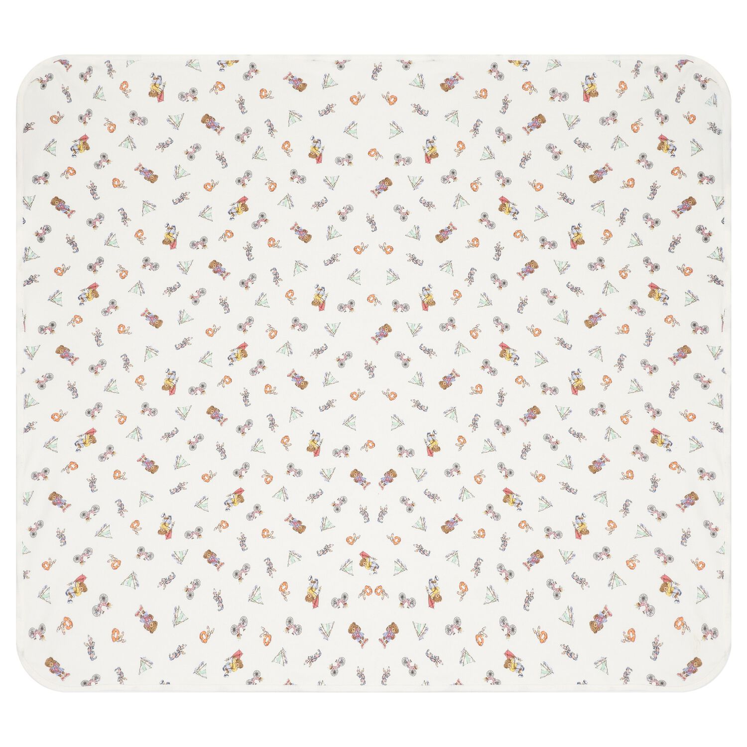Baby Girls Ivory Teddy Bear Blanket, 1, hi-res