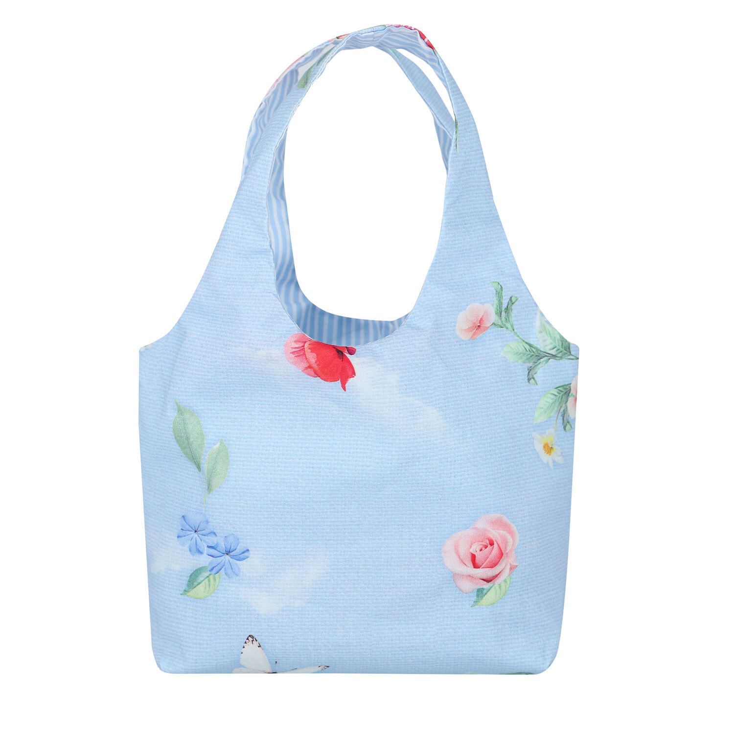 Girls Blue Floral Bag, 3, hi-res