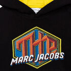 Girls Black Logo Hooded Top, 1, hi-res