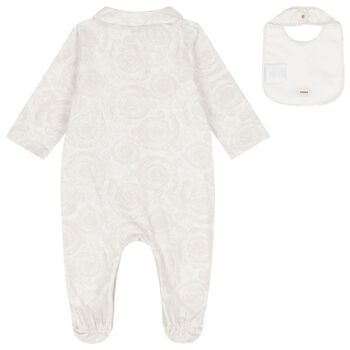 Ivory & Beige Barocco Babygrow Gift Set