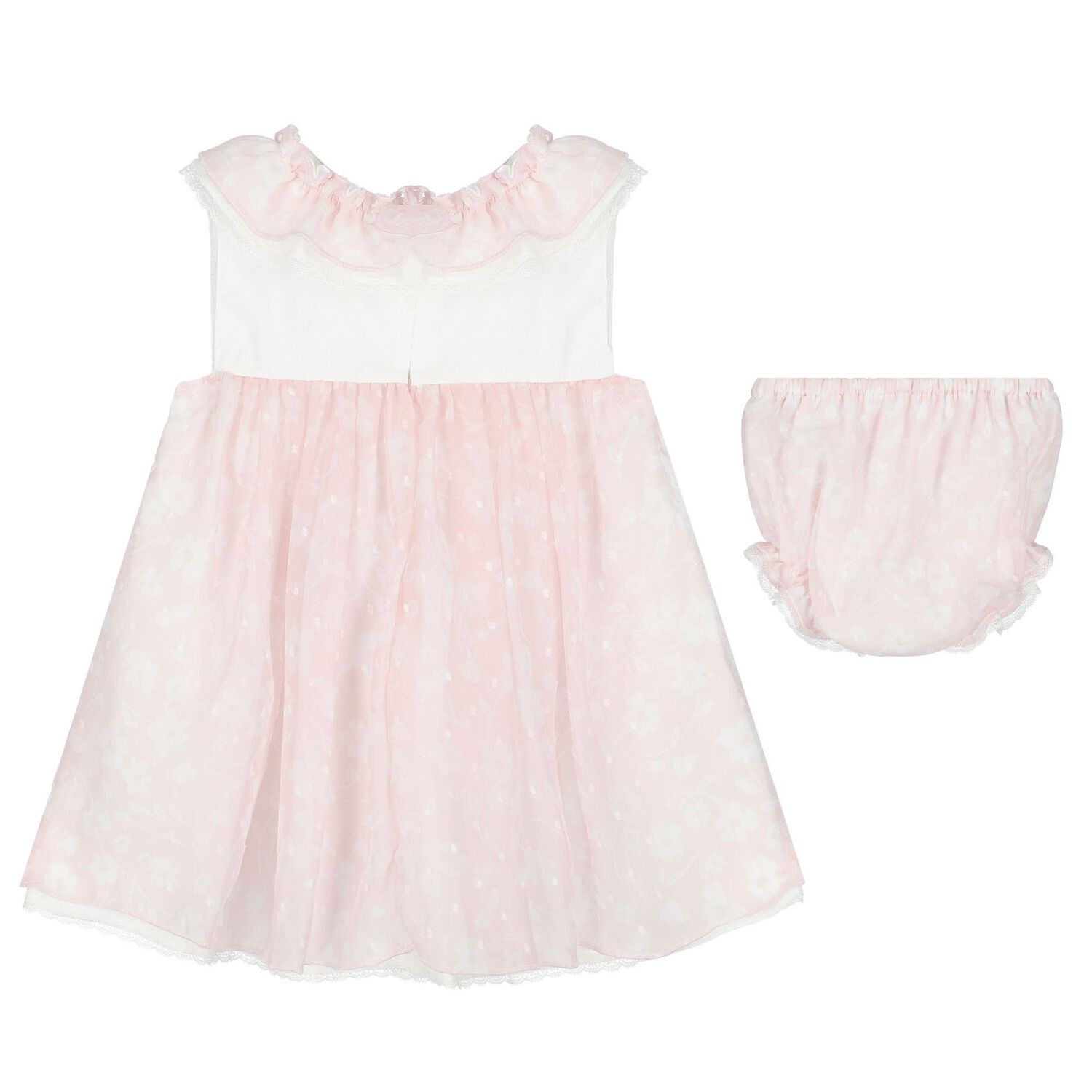 Baby Girls Pink Floral Bow Dress Set, 1, hi-res