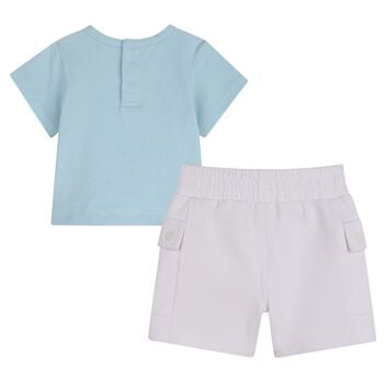 Younger Blue & White Bag Shorts Set