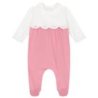 Baby Girls White & Pink Babygrows ( 2-Pack ), 1, hi-res