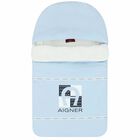 Baby Boys Blue & White Logo Nest , 1, hi-res