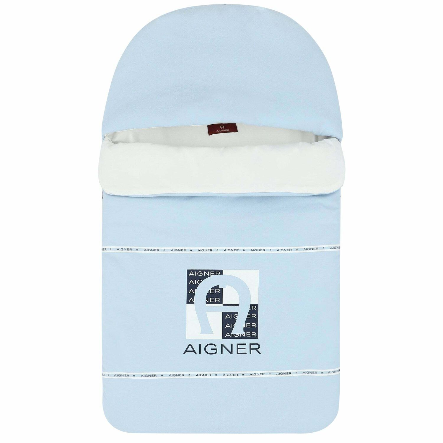 Baby Boys Blue & White Logo Nest , 1, hi-res