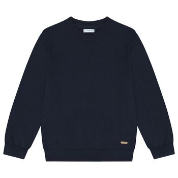 Boys Navy Blue Knitted Jumper
