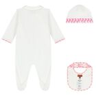 Baby Girls White & Pink Teddy Bear Zig Zag Babygrow Gift Set, 1, hi-res