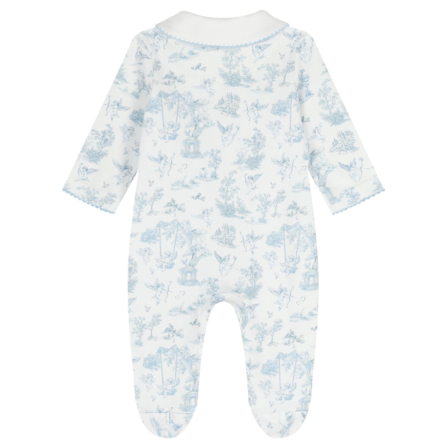 Baby Boys White & Blue Babygrow, 1, hi-res
