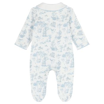 Baby Boys White & Blue Babygrow