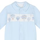 Baby Boys Blue Hot Air Balloon Babygrow, 1, hi-res