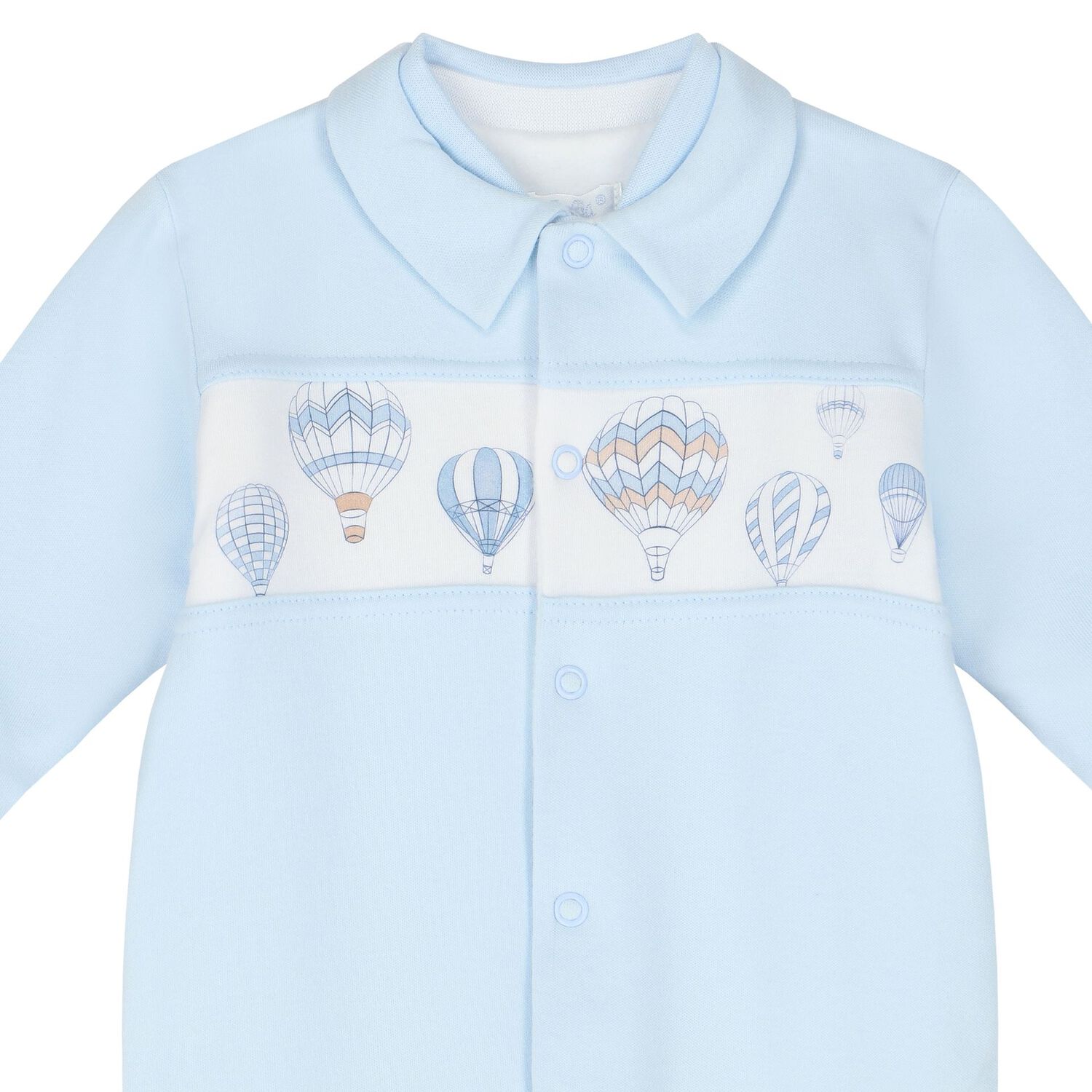 Baby Boys Blue Hot Air Balloon Babygrow, 1, hi-res image number null
