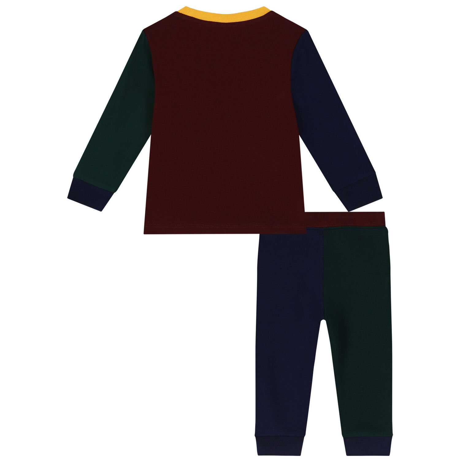Baby Boys Burgundy, Green & Navy Blue Polo Bear Tracksuit, 1, hi-res