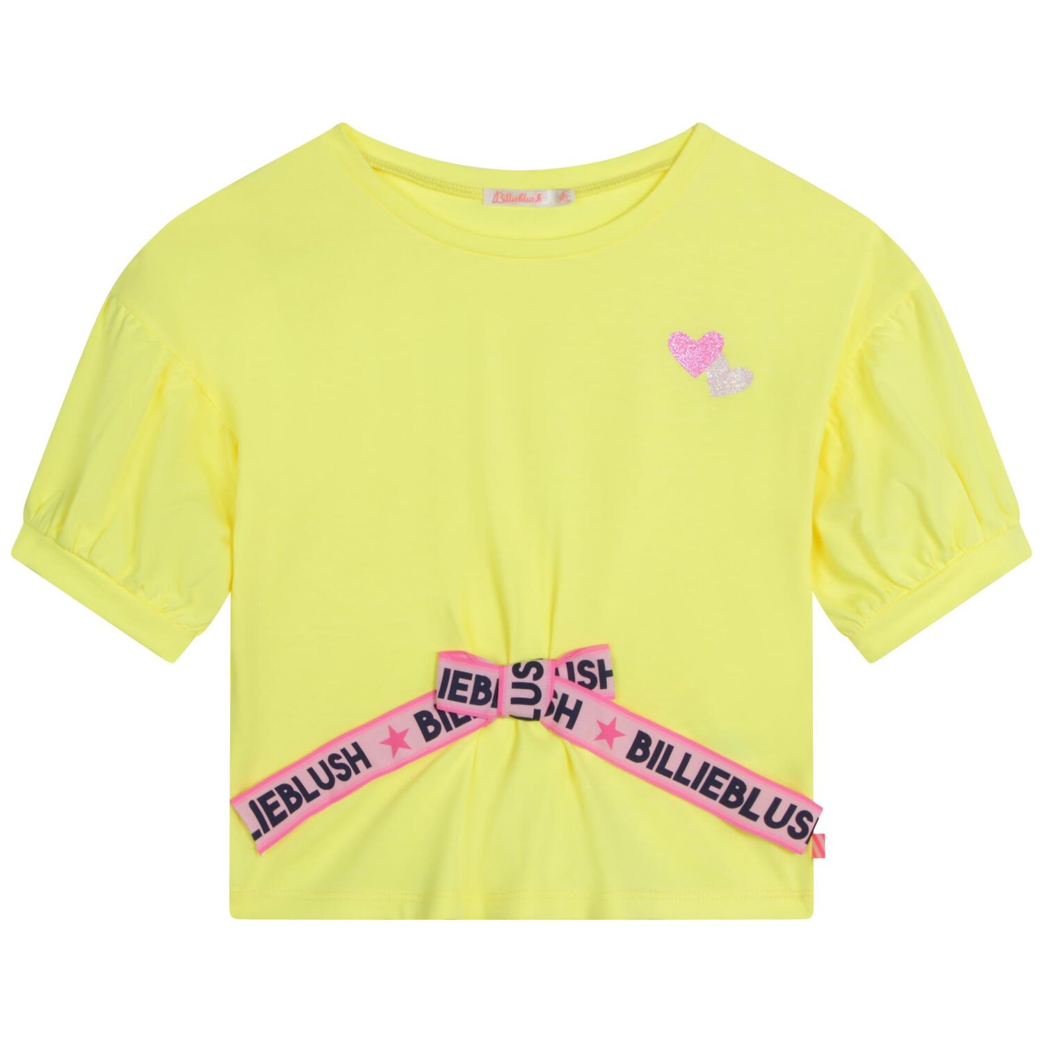 Girls Yellow Hearts T-Shirt, 1, hi-res