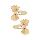 Girls Gold Bow Hairclips ( 2-Pack ), 1, hi-res