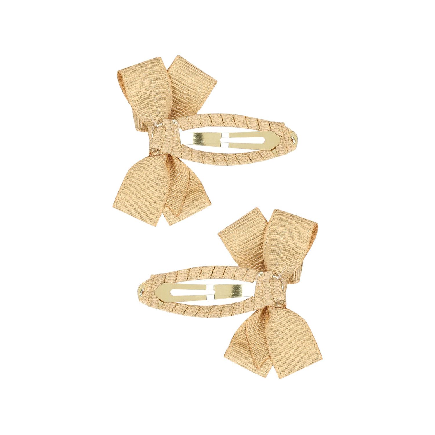 Girls Gold Bow Hairclips ( 2-Pack ), 1, hi-res