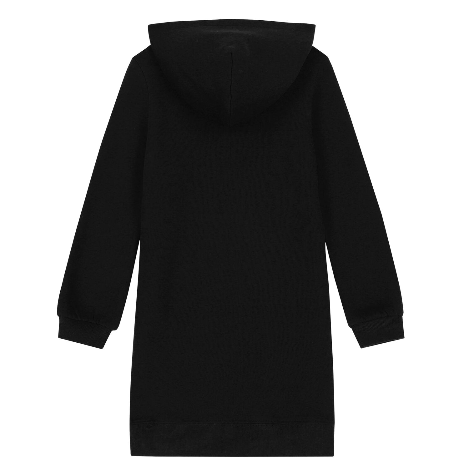 Girls Black Logo Hooded Dress, 1, hi-res image number null