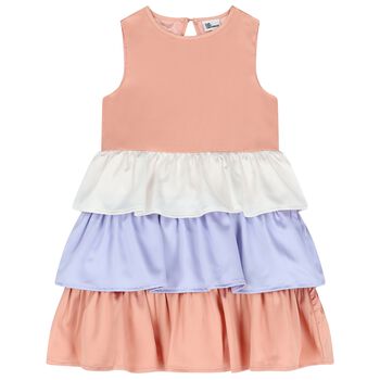 Girls Multi-Colored Layered Dress