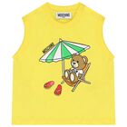 Yellow & White Teddy Bear Logo Shorts Set, 1, hi-res