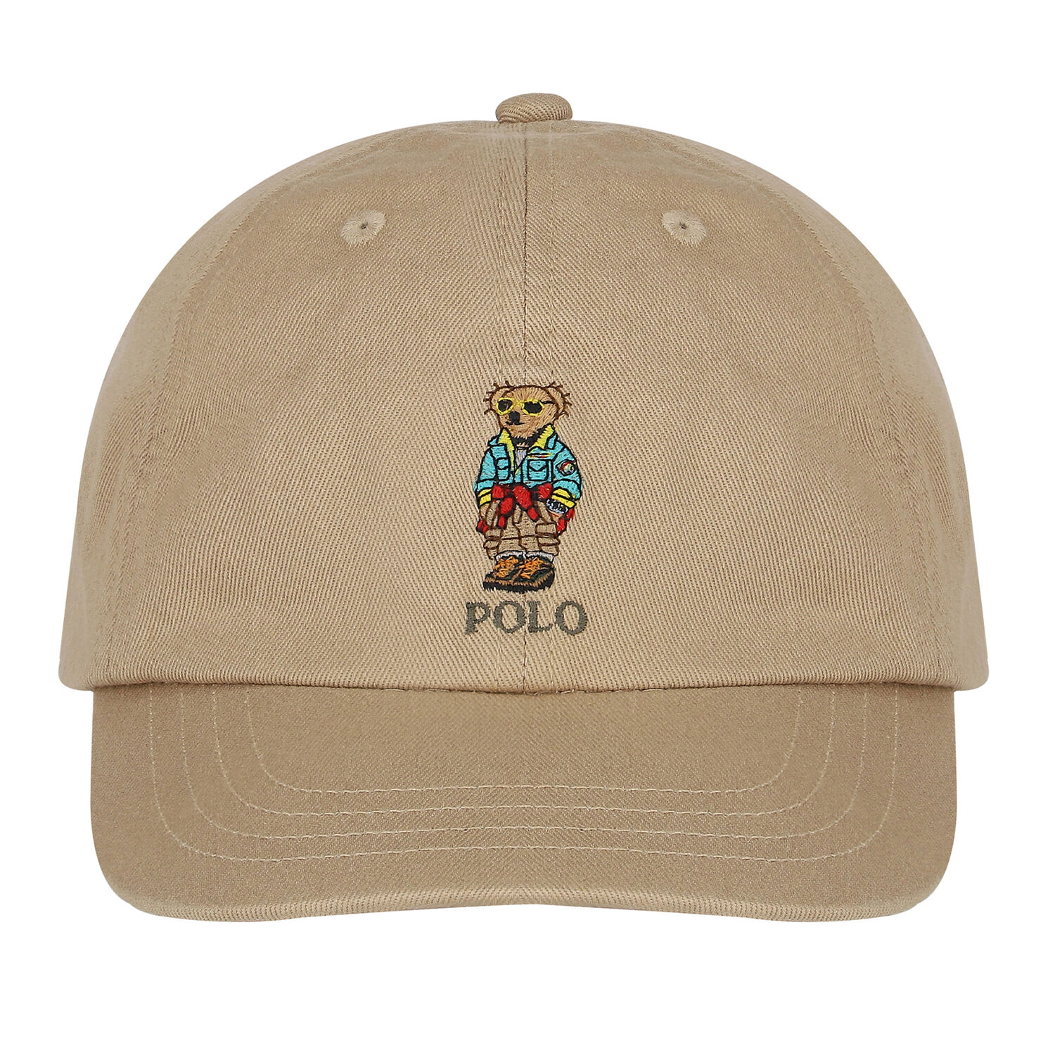 Boys Beige Polo Bear Cap, 1, hi-res