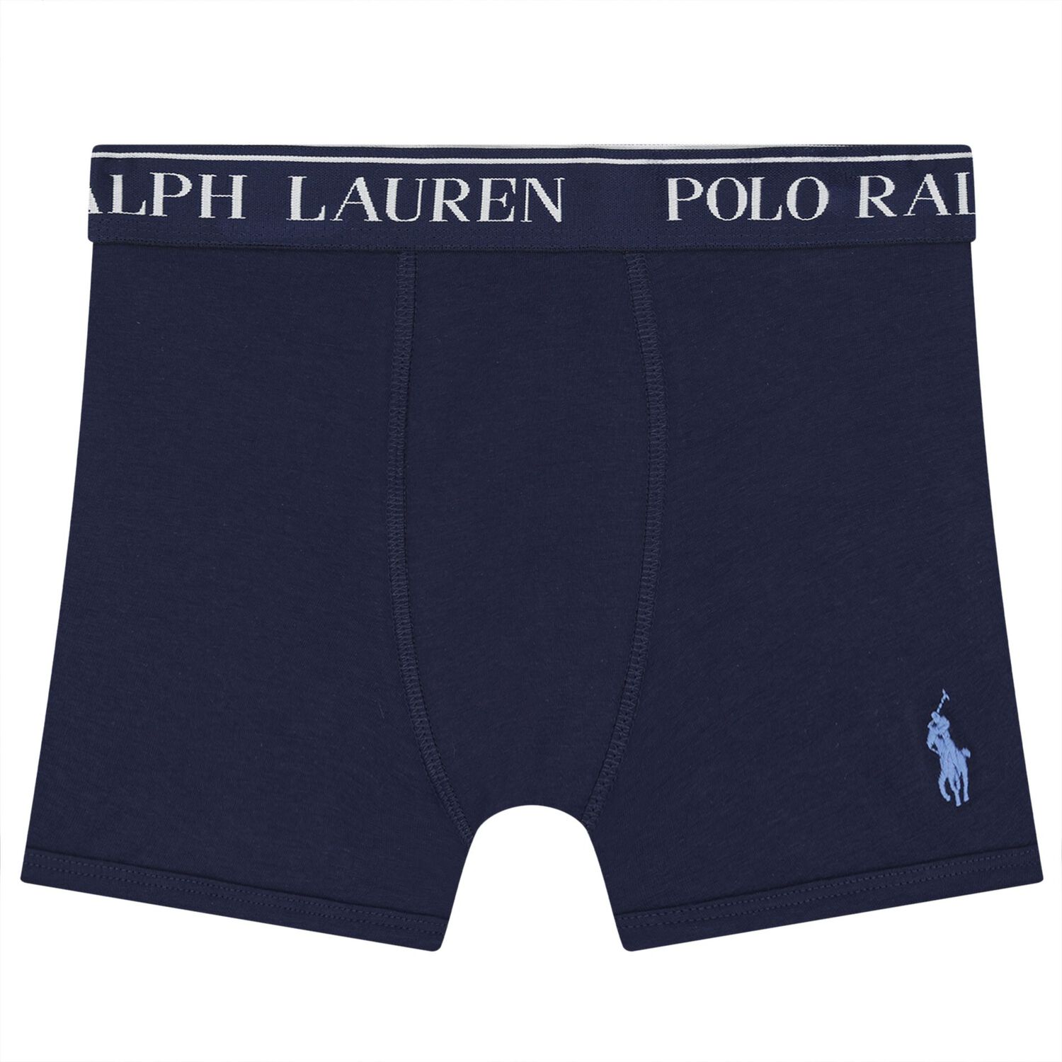 Boy Ivory, Blue  & Navy Blue Logo Boxer Shorts ( 3-Pack ), 2, hi-res