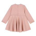 Younger Girls Pink & Gold Polka Dot Neoprene Dress, 1, hi-res