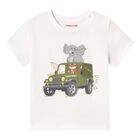 Younger Boys Ivory Cotton Safari T-Shirt, 1, hi-res