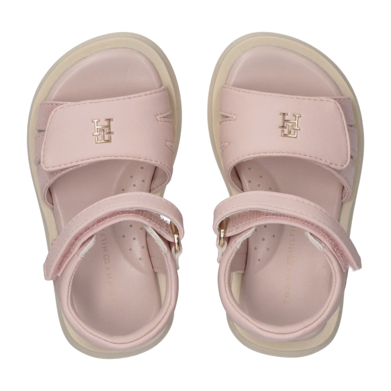 Girls Pink Logo Sandals, 1, hi-res