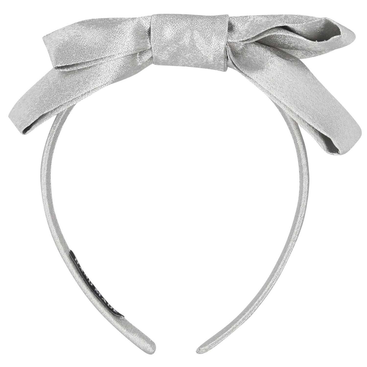 Girls Silver Bow Headband, 1, hi-res