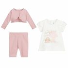 Younger Girls Pink & White Leggings Set, 1, hi-res