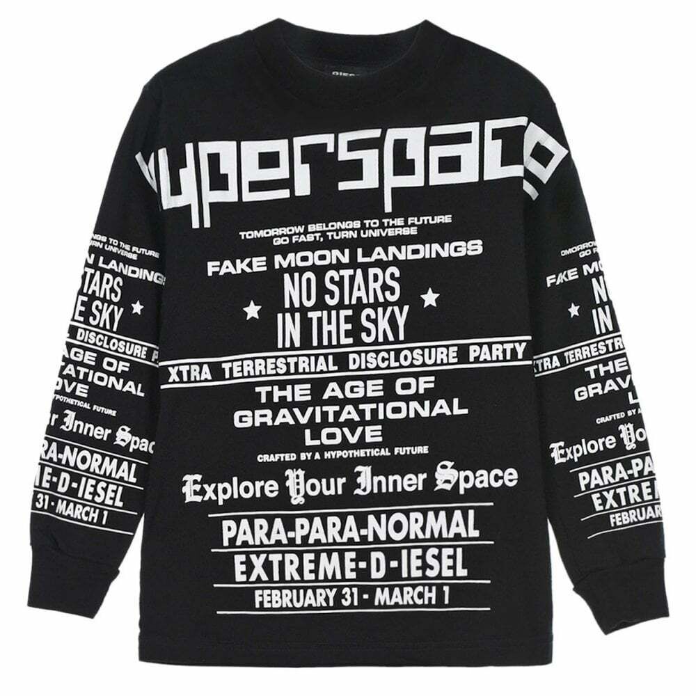 Diesel Boys Black Printed Sweatshirt Junior Couture UK
