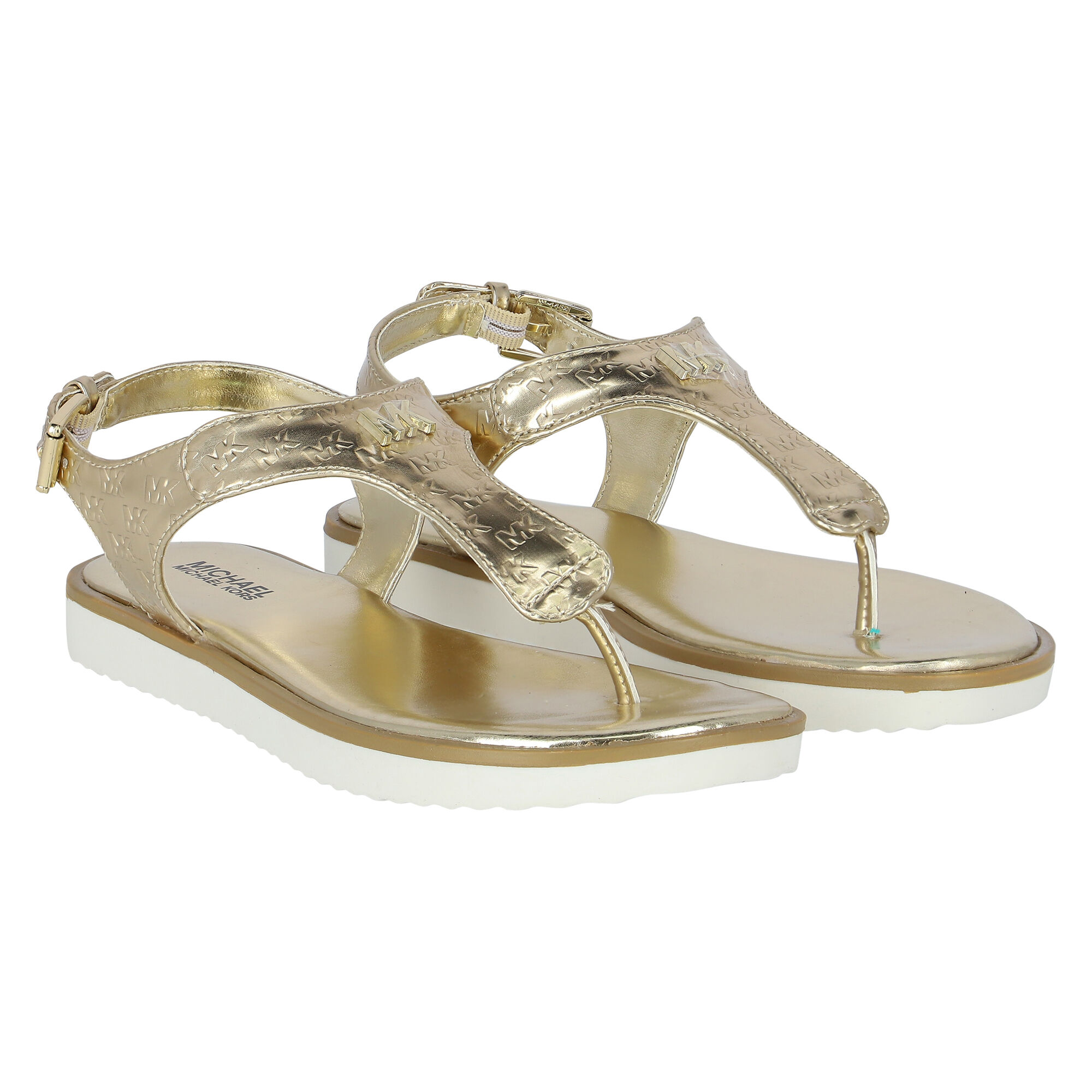 Gold mk sandals sale