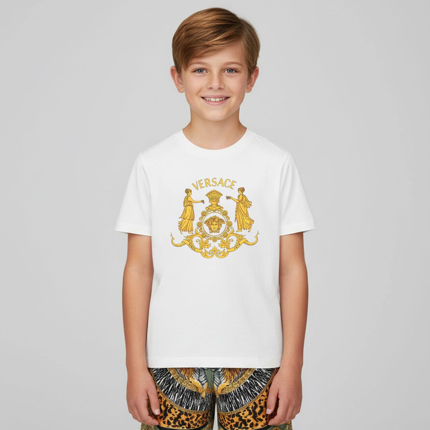 White Medusa Logo T-Shirt, 1, hi-res
