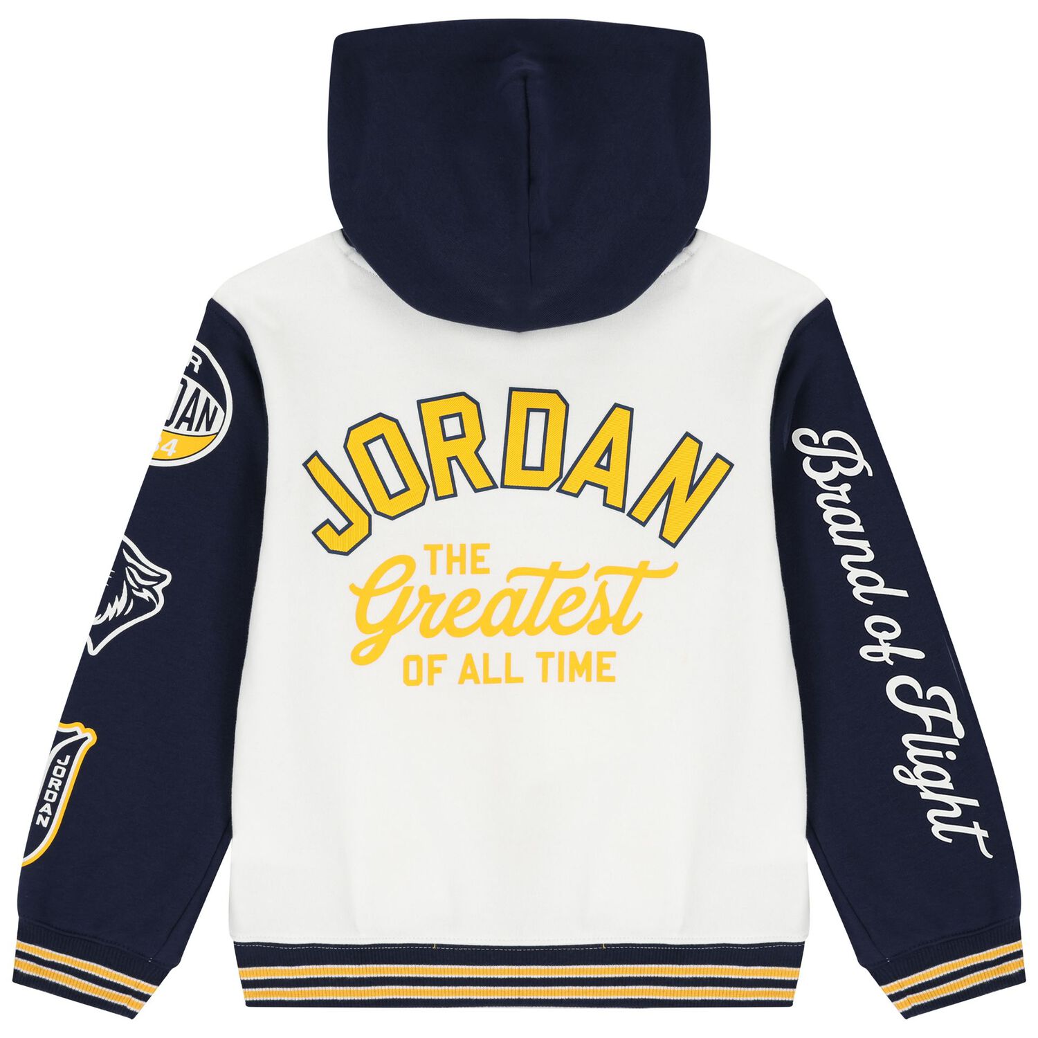 Boys White & Navy Blue Jordan Hooded Top, 2, hi-res