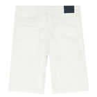 Boys White Chino Shorts, 2, hi-res