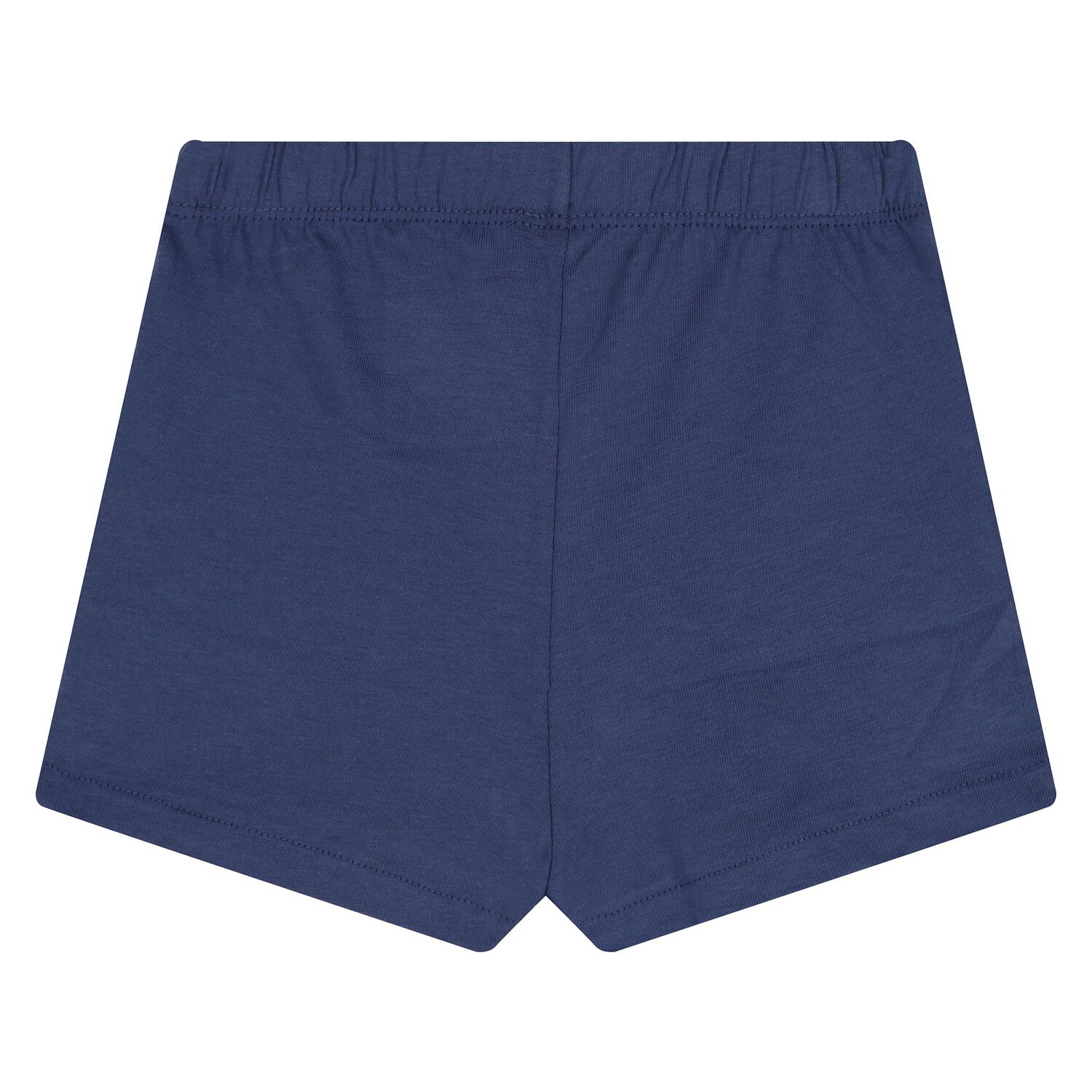 Baby Boys White and Navy Blue Logo Short Set , 1, hi-res